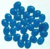 30 12x9mm Flat Oval Medium Aqua Blue Marble